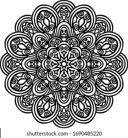 Mandala Art can be used for artwork decoration, coloring or tattoo design.
