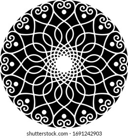 Mandala Art can be used for artwork decoration, coloring or tattoo design.
