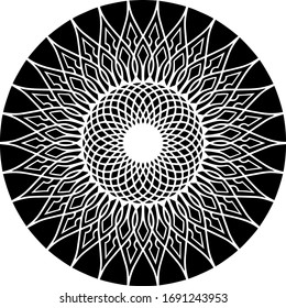 Mandala Art can be used for artwork decoration, coloring or tattoo design.
