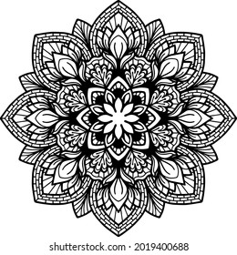 Mandala Art can be used for artwork decoration, coloring or tattoo design.