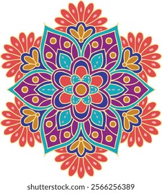 Mandala art can be used for stickers, wallpaper, tattoos