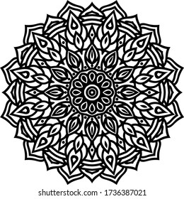 Mandala art or circular pattern for page decoraion card, adult coloring book, logo, meditation poster, henna, mehndi, tattoo.

