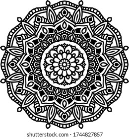 Mandala art or circular pattern for page decoraion card, adult coloring book
