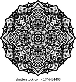 Mandala art or circular pattern for page decoration card, adult coloring book, logo, meditation poster, henna, mehndi, tattoo.
