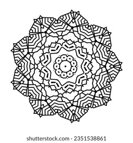 Mandala Art for coloring book. Clean Decorative round ornament. Oriental pattern, Vector illustration Coloring book page. Circular pattern in form of mandala for Henna, Mehndi, tattoo, decoration.