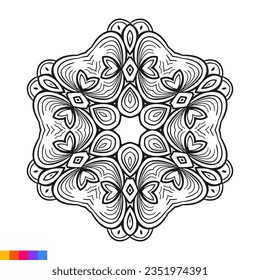 Mandala Art for coloring book. Clean Decorative round ornament. Oriental pattern, Vector illustration Coloring book page. Circular pattern in form of mandala for Henna, Mehndi, tattoo, decoration.