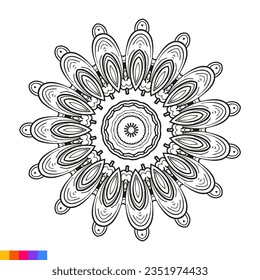 Mandala Art for coloring book. Clean Decorative round ornament. Oriental pattern, Vector illustration Coloring book page. Circular pattern in form of mandala for Henna, Mehndi, tattoo, decoration.