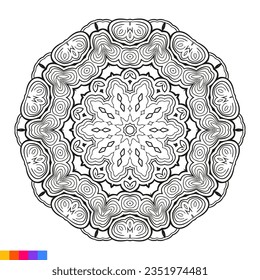 Mandala Art for coloring book. Clean Decorative round ornament. Oriental pattern, Vector illustration Coloring book page. Circular pattern in form of mandala for Henna, Mehndi, tattoo, decoration.