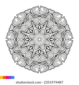 Mandala Art for coloring book. Clean Decorative round ornament. Oriental pattern, Vector illustration Coloring book page. Circular pattern in form of mandala for Henna, Mehndi, tattoo, decoration.