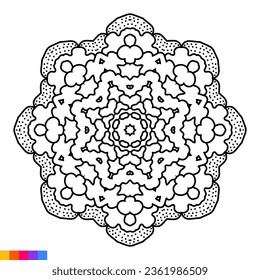 Mandala Art for coloring book. Clean Decorative round ornament. Oriental pattern, Vector illustration Coloring book page. Circular pattern in form of mandala for Henna, Mehndi, tattoo, decoration.
