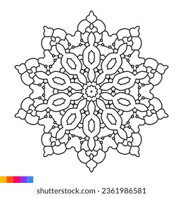 Mandala Art for coloring book. Clean Decorative round ornament. Oriental pattern, Vector illustration Coloring book page. Circular pattern in form of mandala for Henna, Mehndi, tattoo, decoration.