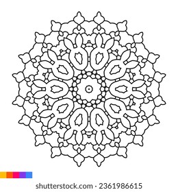 Mandala Art for coloring book. Clean Decorative round ornament. Oriental pattern, Vector illustration Coloring book page. Circular pattern in form of mandala for Henna, Mehndi, tattoo, decoration.