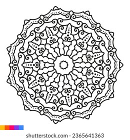 Arte Mandala para libro de colorear. Ornamento redondo decorativo limpio. Patrón oriental, ilustración vectorial página libro Coloreado. Patrón circular en forma de mandala para Henna, Mehndi, tatuaje, decoración.