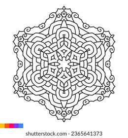 Mandala Art for Coloring Book. Clean Decorative round ornament. Oriental pattern, Vector illustration Coloring book page. Circular pattern in form of mandala for Henna, Mehndi, tattoo, decoration.