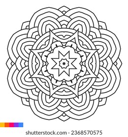 Mandala Art for Coloring Book. Clean Decorative round ornament. Oriental pattern, Vector illustration Coloring book page. Circular pattern in form of mandala for Henna, Mehndi, tattoo, decoration.