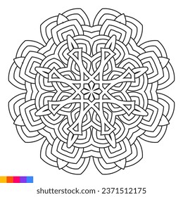 Mandala Art for Coloring Book. Clean Decorative round ornament. Oriental pattern, Vector illustration Coloring book page. Circular pattern in form of mandala for Henna, Mehndi, tattoo, decoration.