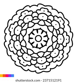 Mandala Art for Coloring Book. Clean Decorative round ornament. Oriental pattern, Vector illustration Coloring book page. Circular pattern in form of mandala for Henna, Mehndi, tattoo, decoration.