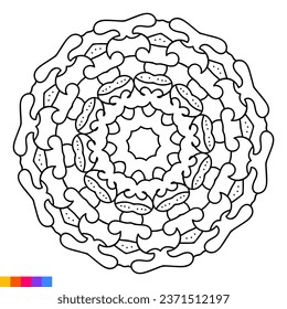 Mandala Art for Coloring Book. Clean Decorative round ornament. Oriental pattern, Vector illustration Coloring book page. Circular pattern in form of mandala for Henna, Mehndi, tattoo, decoration.