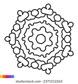 Mandala Art for Coloring Book. Clean Decorative round ornament. Oriental pattern, Vector illustration Coloring book page. Circular pattern in form of mandala for Henna, Mehndi, tattoo, decoration.