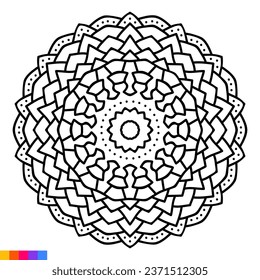 Mandala Art for Coloring Book. Clean Decorative round ornament. Oriental pattern, Vector illustration Coloring book page. Circular pattern in form of mandala for Henna, Mehndi, tattoo, decoration.