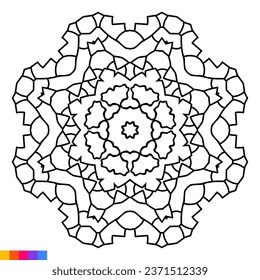 Mandala Art for Coloring Book. Clean Decorative round ornament. Oriental pattern, Vector illustration Coloring book page. Circular pattern in form of mandala for Henna, Mehndi, tattoo, decoration.