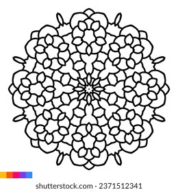 Mandala Art for Coloring Book. Clean Decorative round ornament. Oriental pattern, Vector illustration Coloring book page. Circular pattern in form of mandala for Henna, Mehndi, tattoo, decoration.
