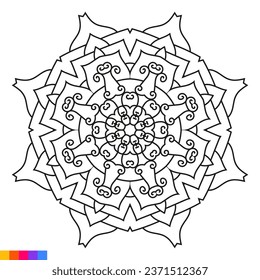 Mandala Art for Coloring Book. Clean Decorative round ornament. Oriental pattern, Vector illustration Coloring book page. Circular pattern in form of mandala for Henna, Mehndi, tattoo, decoration.