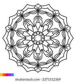 Mandala Art for Coloring Book. Clean Decorative round ornament. Oriental pattern, Vector illustration Coloring book page. Circular pattern in form of mandala for Henna, Mehndi, tattoo, decoration.