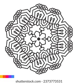 Mandala Art for Coloring Book. Clean Decorative round ornament. Oriental pattern, Vector illustration Coloring book page. Circular pattern in form of mandala for Henna, Mehndi, tattoo, decoration.