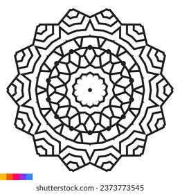 Arte Mandala para libro de colorear. Ornamento redondo decorativo limpio. Patrón oriental, ilustración vectorial página libro Coloreado. Patrón circular en forma de mandala para Henna, Mehndi, tatuaje, decoración.