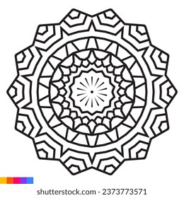 Mandala Art for Coloring Book. Clean Decorative round ornament. Oriental pattern, Vector illustration Coloring book page. Circular pattern in form of mandala for Henna, Mehndi, tattoo, decoration.