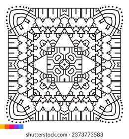 Mandala Art for Coloring Book. Clean Decorative round ornament. Oriental pattern, Vector illustration Coloring book page. Circular pattern in form of mandala for Henna, Mehndi, tattoo, decoration.