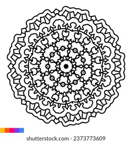 Arte Mandala para libro de colorear. Ornamento redondo decorativo limpio. Patrón oriental, ilustración vectorial página libro Coloreado. Patrón circular en forma de mandala para Henna, Mehndi, tatuaje, decoración.