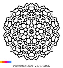 Mandala Art for Coloring Book. Clean Decorative round ornament. Oriental pattern, Vector illustration Coloring book page. Circular pattern in form of mandala for Henna, Mehndi, tattoo, decoration.