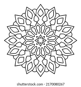 Mandala art, coloring book doodle line art, decoration flower vector design.