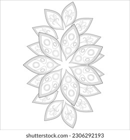 Mandala art for coloring book and art therapy. Doodle vector of flowers for coloring sheet for every age