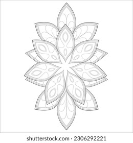 Mandala art for coloring book and art therapy. Doodle vector of flowers for coloring sheet for every age