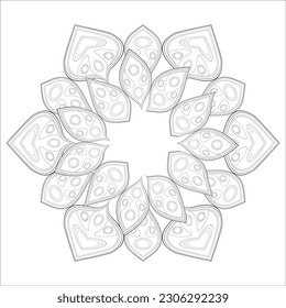 Mandala art for coloring book and art therapy. Doodle vector of flowers for coloring sheet for every age