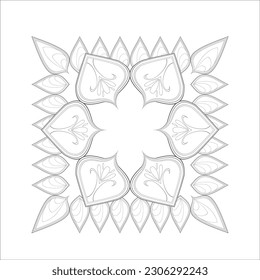 Mandala art for coloring book and art therapy. Doodle vector of flowers for coloring sheet for every age