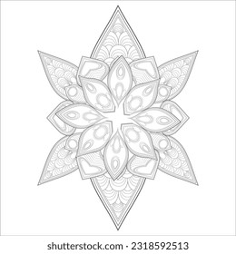 Mandala art for coloring book and art therapy. Doodle vector of flowers for coloring sheet for every age