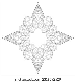 Mandala art for coloring book and art therapy. Doodle vector of flowers for coloring sheet for every age