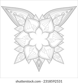 Mandala art for coloring book and art therapy. Doodle vector of flowers for coloring sheet for every age