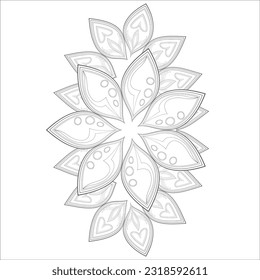 Mandala art for coloring book and art therapy. Doodle vector of flowers for coloring sheet for every age