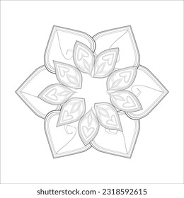Mandala art for coloring book and art therapy. Doodle vector of flowers for coloring sheet for every age