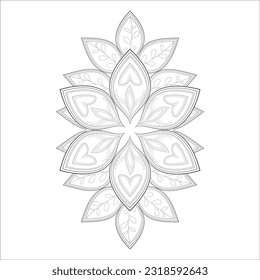 Mandala art for coloring book and art therapy. Doodle vector of flowers for coloring sheet for every age