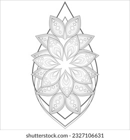 Mandala art for coloring book and art therapy. Doodle vector of flowers for coloring sheet for every age.