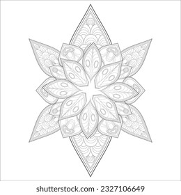 Mandala art for coloring book and art therapy. Doodle vector of flowers for coloring sheet for every age.