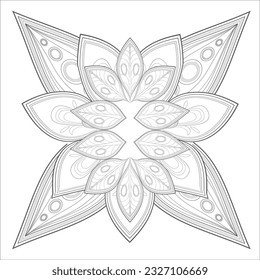 Mandala art for coloring book and art therapy. Doodle vector of flowers for coloring sheet for every age.