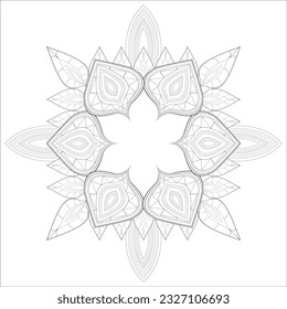 Mandala art for coloring book and art therapy. Doodle vector of flowers for coloring sheet for every age.