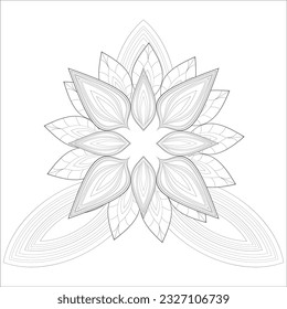 Mandala art for coloring book and art therapy. Doodle vector of flowers for coloring sheet for every age.